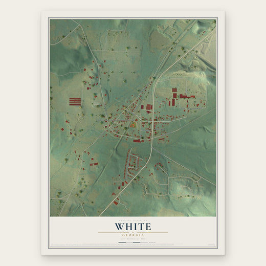 White, Georgia map print, the full design