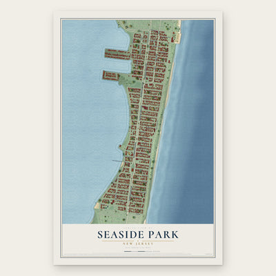 Seaside Park, New Jersey map print, the full design