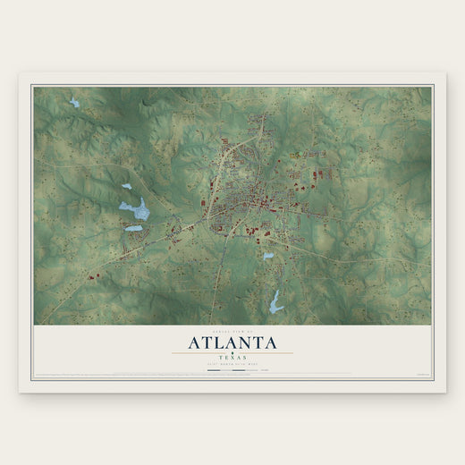Atlanta, Texas map print, the full design