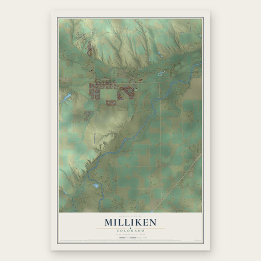 Milliken, Colorado map print, the full design