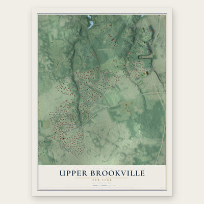 Upper Brookville, New York map print, the full design