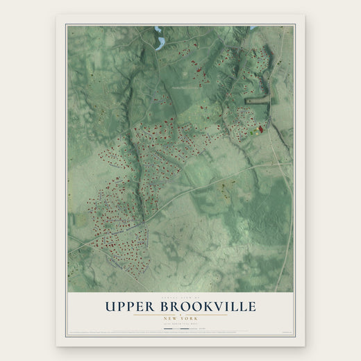 Upper Brookville, New York map print, the full design