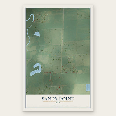 Sandy Point, Texas map print, the full design