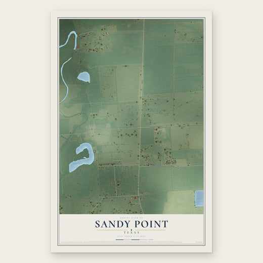 Sandy Point, Texas map print, the full design