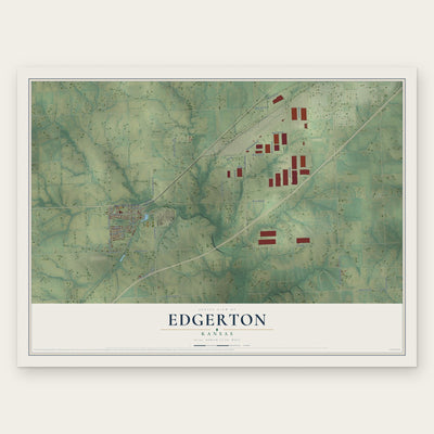 Edgerton, Kansas map print, the full design
