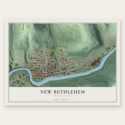 New Bethlehem, Pennsylvania map print, the full design