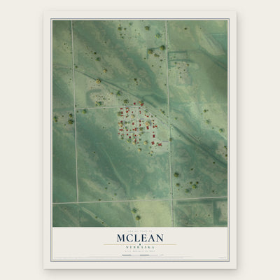 McLean, Nebraska map print, the full design
