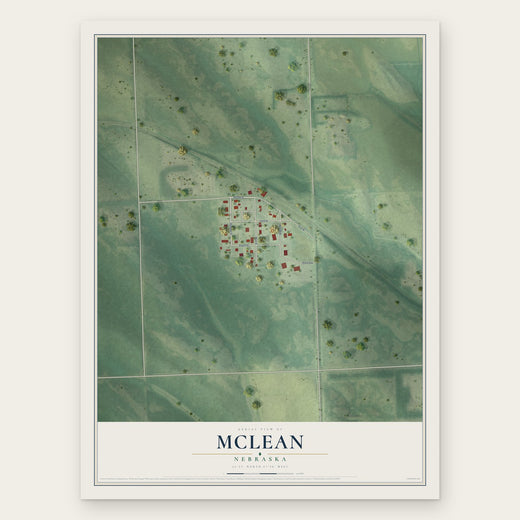 McLean, Nebraska map print, the full design
