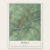 Seneca, Illinois map print, the full design
