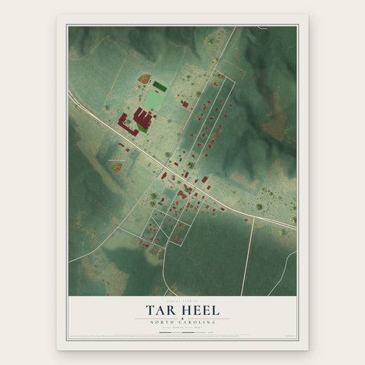 Tar Heel, North Carolina map print, the full design