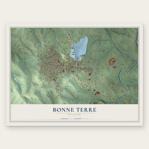 Bonne Terre, Missouri map print, the full design