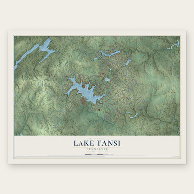 Lake Tansi, Tennessee map print, the full design