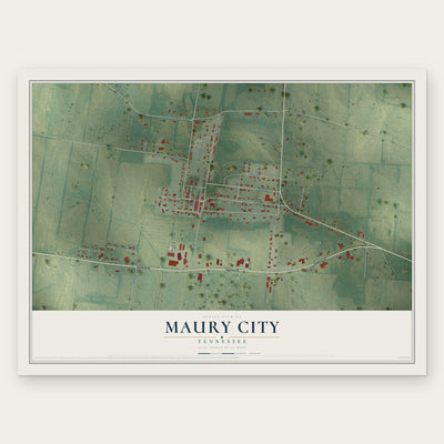Maury City, Tennessee map print, the full design