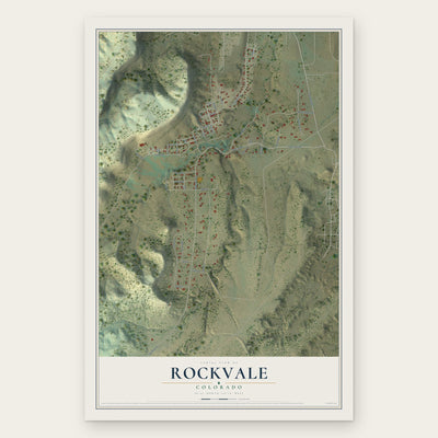 Rockvale, Colorado map print, the full design