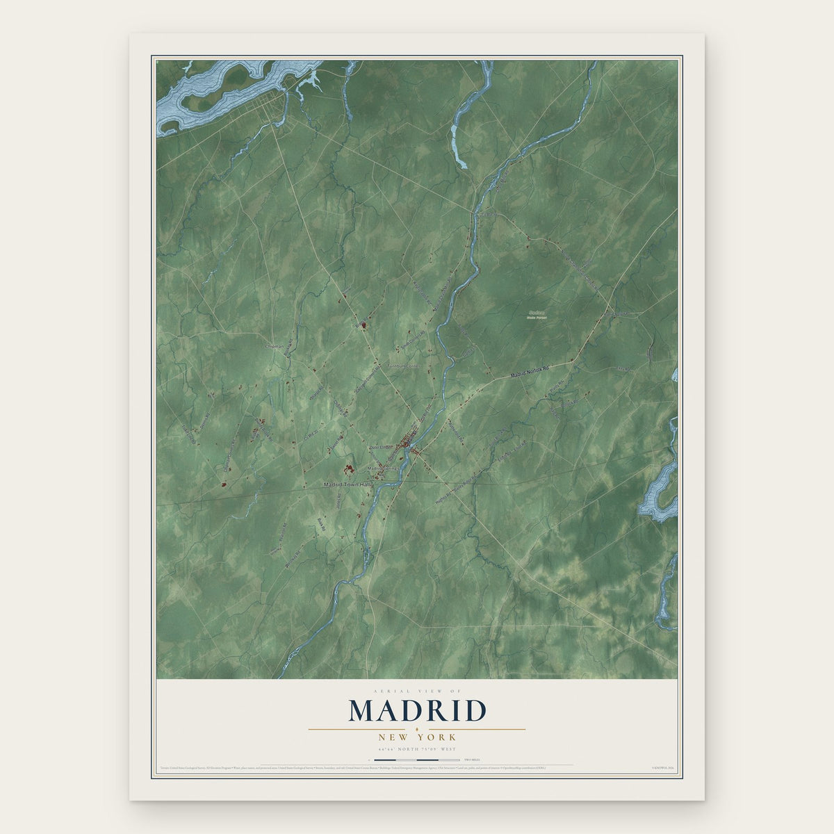 Madrid, New York map print, the full design
