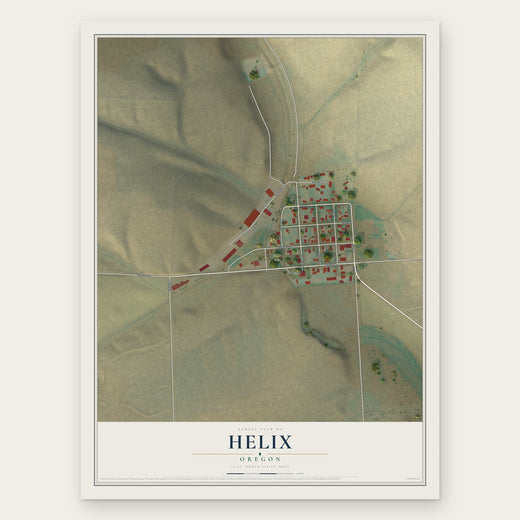 Helix, Oregon map print, the full design
