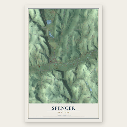 Spencer, New York map print, the full design