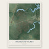 Highland Acres, Delaware map print, the full design