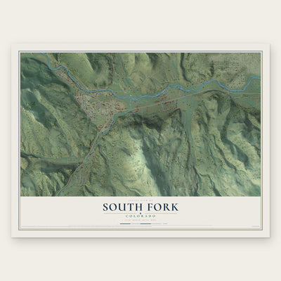 South Fork, Colorado map print, the full design