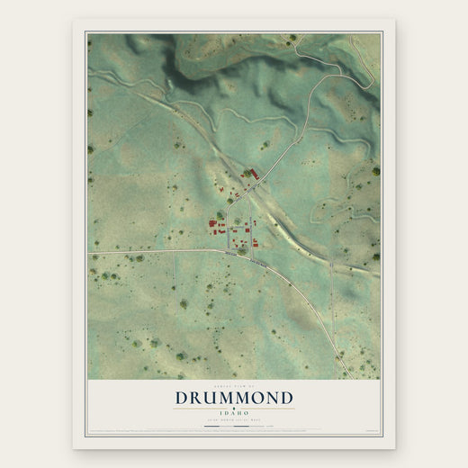 Drummond, Idaho map print, the full design