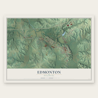 Edmonton, Kentucky map print, the full design