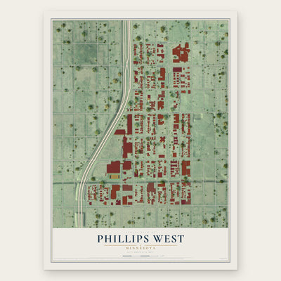 Phillips West, Minnesota map print, the full design