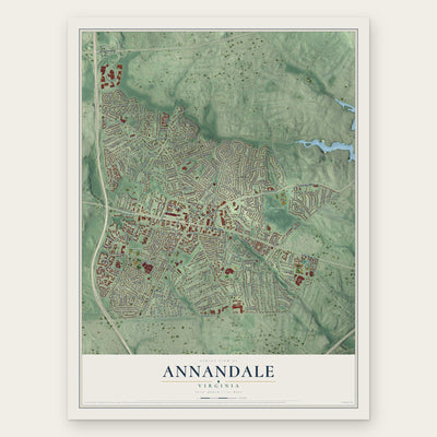 Annandale, Virginia map print, the full design