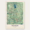 Raynham, Massachusetts map print, the full design