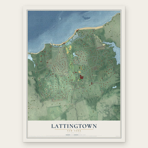 Lattingtown, New York map print, the full design