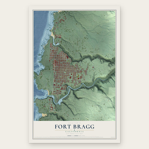 Fort Bragg, California map print, the full design
