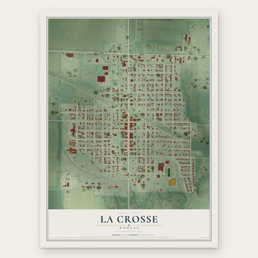 La Crosse, Kansas map print, the full design