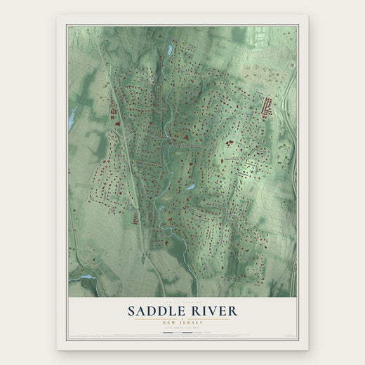 Saddle River, New Jersey map print, the full design