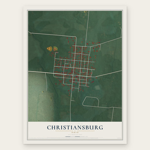 Christiansburg, Ohio map print, the full design