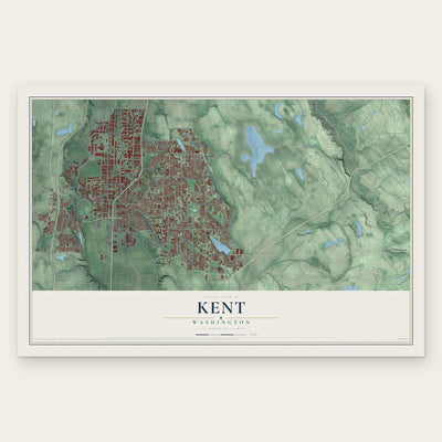 Kent, Washington map print, the full design