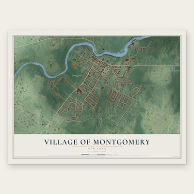 Village of Montgomery, New York map print, the full design