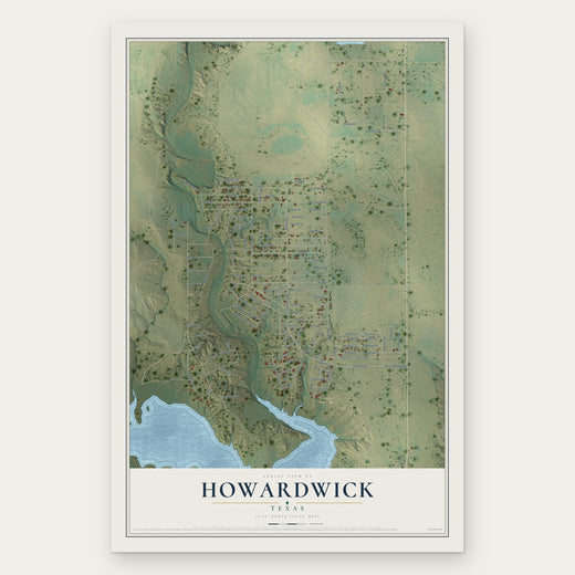 Howardwick, Texas map print, the full design