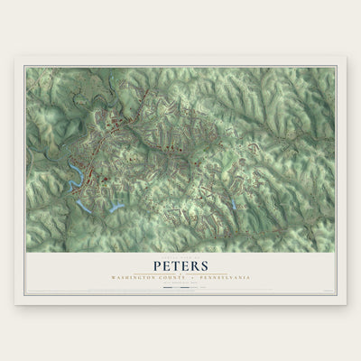 Peters, Washington County, Pennsylvania map print, the full design