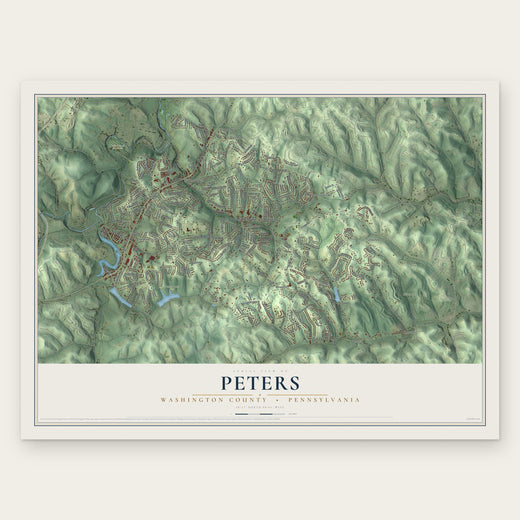 Peters, Washington County, Pennsylvania map print, the full design