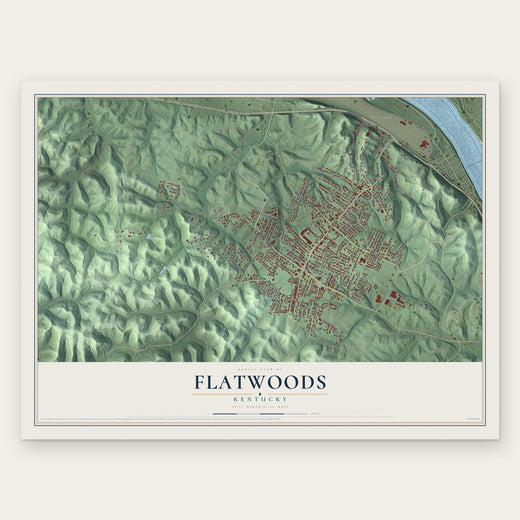 Flatwoods, Kentucky map print, the full design
