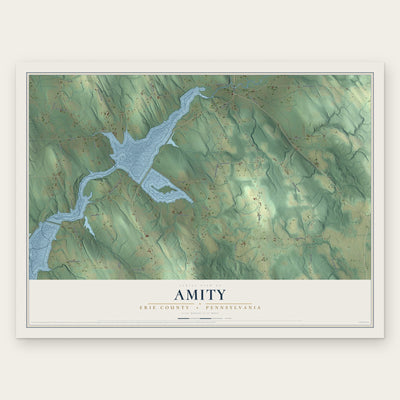 Amity, Erie County, Pennsylvania map print, the full design