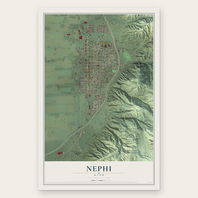 Nephi, Utah map print, the full design