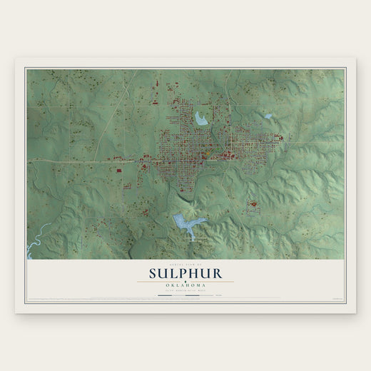 Sulphur, Oklahoma map print, the full design