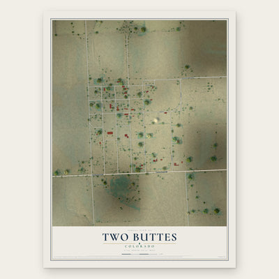 Two Buttes, Colorado map print, the full design