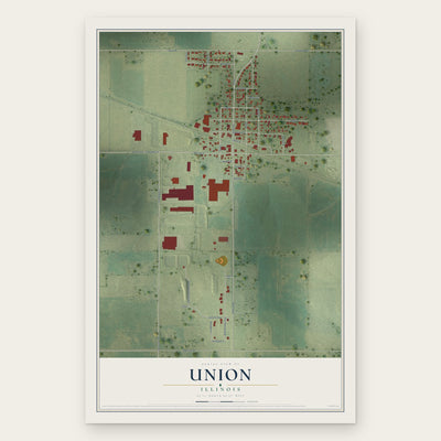 Union, Illinois map print, the full design