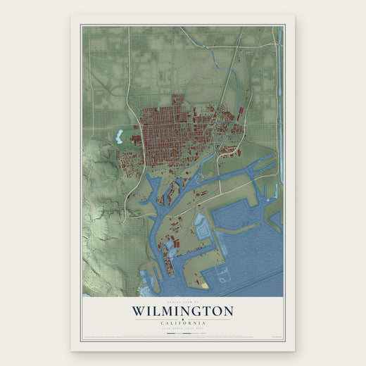 Wilmington, California map print, the full design