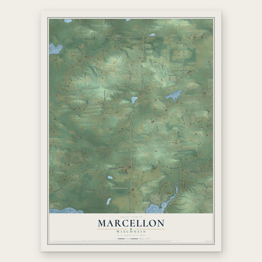 Marcellon, Wisconsin map print, the full design