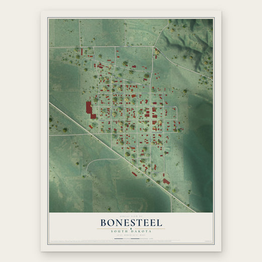 Bonesteel, South Dakota map print, the full design