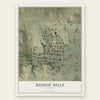 Bishop Hills, Texas map print, the full design