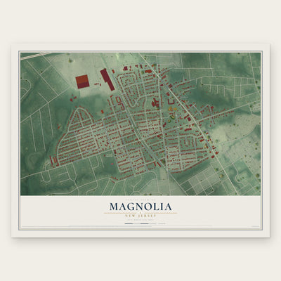 Magnolia, New Jersey map print, the full design