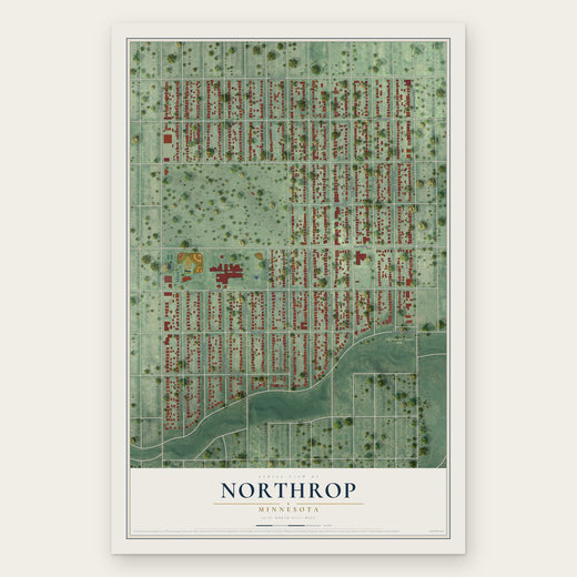 Northrop, Minneapolis, Minnesota map print, the full design